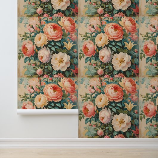 Bloemenpioen Rozen Peel en Stick Behang (Applicatie)