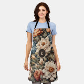 Bloemenpioenen en Rozen Monogram Schort (Gedragen)