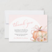 Bloemenpompoen boog Baby shower Bedankkaart (Voorkant)