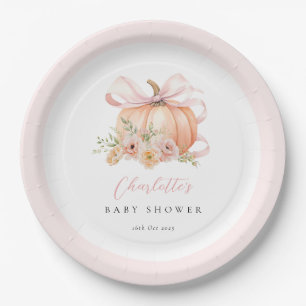 Bloemenpompoen boog Baby shower Papieren Bordje