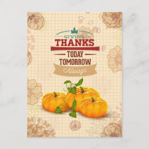 Bloemenpompoen Happy Thanksgiving Briefkaart