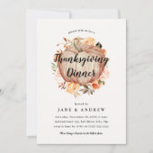 Bloemenpompoen Thanksgiving Diner Kaart (Voorkant)