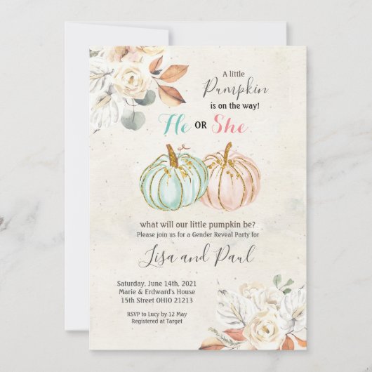 Bloemenpompoenen Hij of zij Genderonthulling Uitno Kaart (Voorkant)