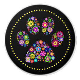 Bloemenpoot Print Keramische ladeknop Knop