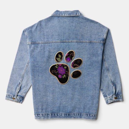 Bloemenpootprint Denim Jacket (Achterkant)
