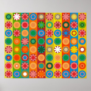 Bloemenpower in Rijen Poster