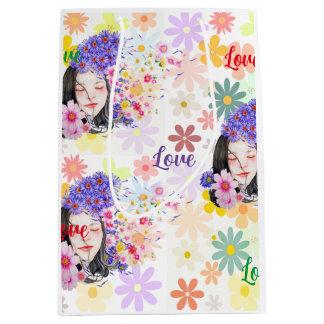 Bloemenpower-meisjespower Medium Cadeauzakje
