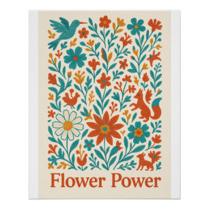 Bloemenpower Otomi Volkskunst Perfect Poster