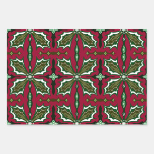  bloemenpracht Spaans Kerstblad ornamenten Inpakpapier Vel