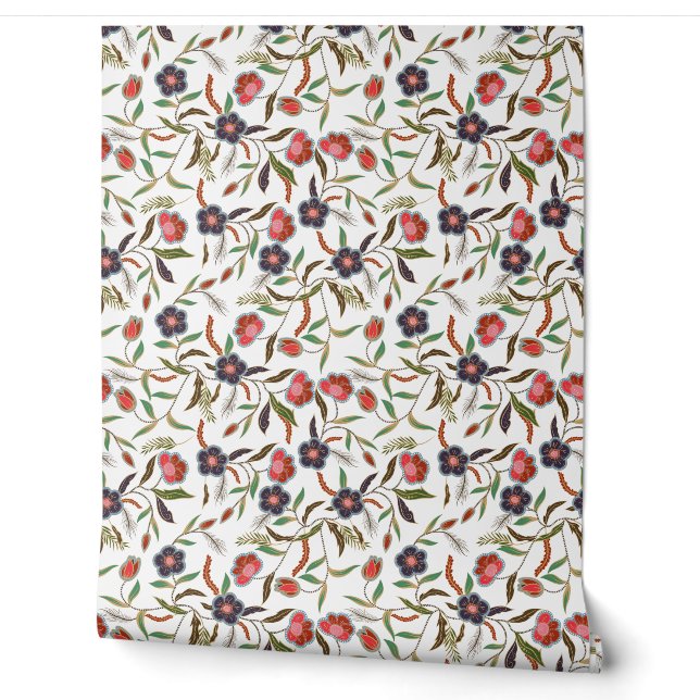  bloemenprint behang (Afrollen)