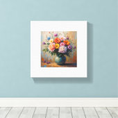 bloemenprint canvas afdruk (Insitu (Houten vloer))