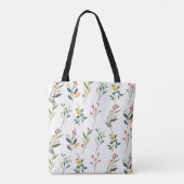 Bloemenprint canvas tas (Achterkant)