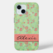 Bloemenprint met naam Case-Mate iPhone case (Achterkant)