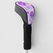 bloemenprint Paarse en roze op lavendel Golfheadcover (Schuin)
