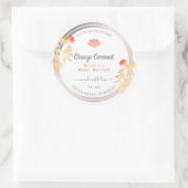 Bloemenproduct Verpakkingsetiketten Wit en Sinaasa Ronde Sticker (Tas)