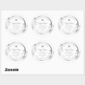 Bloemenproductetiketten Wit en zilverkleurig Ronde Sticker (Vel)