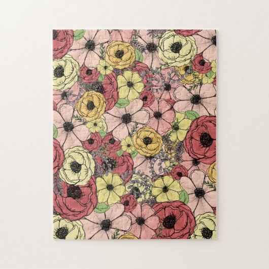 Bloemenpuzzel legpuzzel (Verticaal)