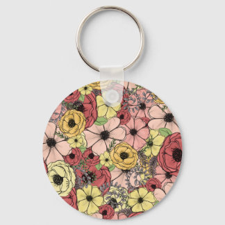 Bloemenpuzzel sleutelhanger