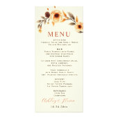 Bloemenrand met perzik bloemen bruiloft kaart (Voorkant)