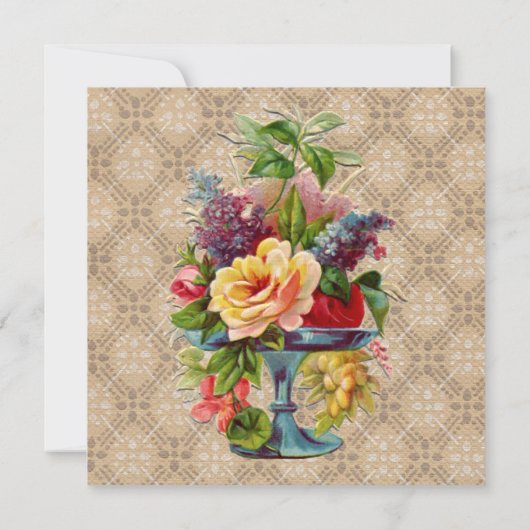 bloemenreliëf effect bruiloft uitnodigingen (Achterkant)