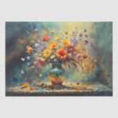 Bloemenrellen van kleuren - Decoupage - Tissuepapier (Voorkant)