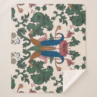 bloemenrenaissance behang. sherpa deken