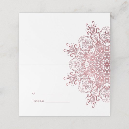 bloemenretro koraalmandala (Buitenkant ongevouwen)