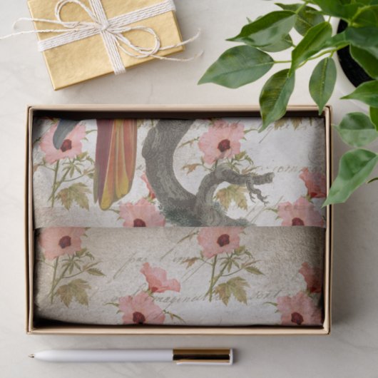 bloemenrode papegaai tissuepapier (Geschenk)