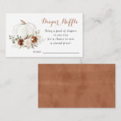 Bloemenroest pompoen Baby shower luier Raffle Informatiekaartje (Voorkant / Achterkant)