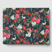 Bloemenrood roze rozen Bruiloft Gastenboek (Achterkant)