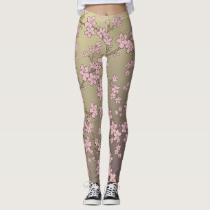 Bloemenroze bruine Sakura bloemen Leggings
