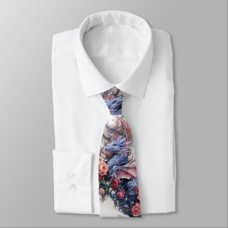 Bloemenroze en Paarse Drakenbruiloft Stropdas