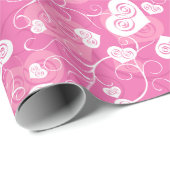 Bloemenroze hart cadeaupapier (Rol Hoek)