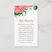 Bloemenroze Hibiscus Bruiloft Gift Registry Informatiekaartje (Voorkant)