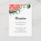 Bloemenroze Hibiscus Bruiloft Receptie Enclosure Informatiekaartje (Voorkant)