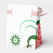 Bloemenroze Hibiscus Tent met Lint Favor Box Bedankdoosjes (Achterkant)