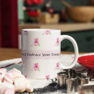 Bloemenroze motivatie mok