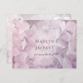 Bloemenroze Paarse Hydrangea bewaar de datum Aankondigingskaart (Voorkant / Achterkant)