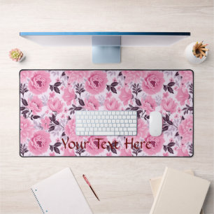 Bloemenroze paletpatroon bureaumat