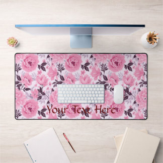 Bloemenroze paletpatroon bureaumat