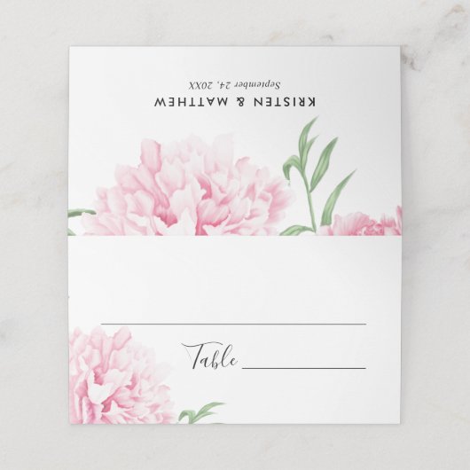 Bloemenroze pioen Boho Botanische Elegant (Buitenkant ongevouwen)