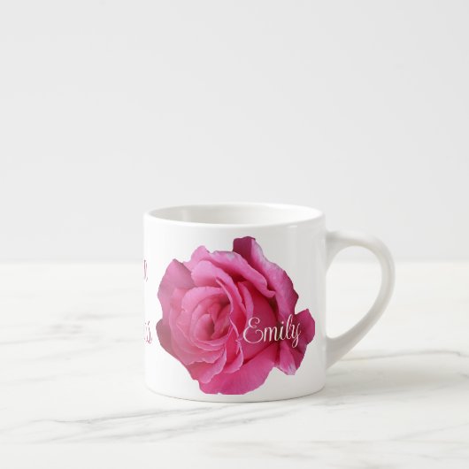 bloemenroze rozen tweelingzussen identiek espresso kop (Rechts)