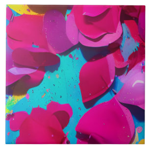 Bloemenroze rozenblaadjes tegeltje