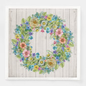  bloemenrustieke feestartikelen servetten (Voorkant)