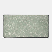 Bloemensalie Groen Monogram Bureaumat (Voorkant)