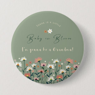 Bloemensalie Groene Baby in Bloom Douche Oma Ronde Button 7,6 Cm
