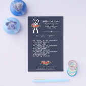 Bloemenschaar - Haarstudio Navyblauw Flyer (Enkel)