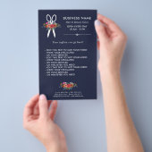 Bloemenschaar - Haarstudio Navyblauw Flyer (Hand)