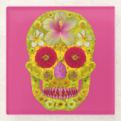 Bloemenschedel 8 glazen onderzetter (Voorkant)