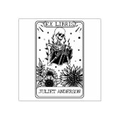 Bloemenschedel Boek Tarot Bibliotheek  Rubberstempel (Afrduk)